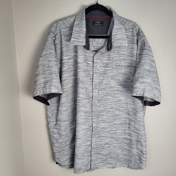 Across the Pond Other - Across The Pond Men's Gray Marbled Short Sleeved Button Up Shirt Size 3X